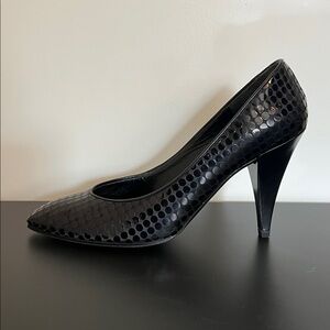 Charles Jourdan Vintage Black Sequin Pointed-Toe Pumps, Size 8.5